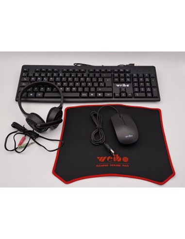 COMBO OFICINA TECLADO USB MOUSE AURICULAR