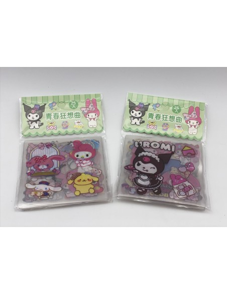 STICKER KUROMI EN SOBRE X 25 UNIDADES.