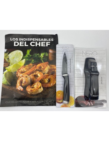 CUCHILLO INDISPENSABLE DEL CHEF NERO - PELADOR + AFILADOR