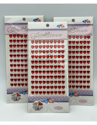 STICKER PIEDRITAS CORAZON 3D C/BRILLO