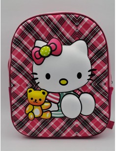 MOCHILA 3D CON 1 CIERRE DE 12 PULGADAS - HELLO KITTY .