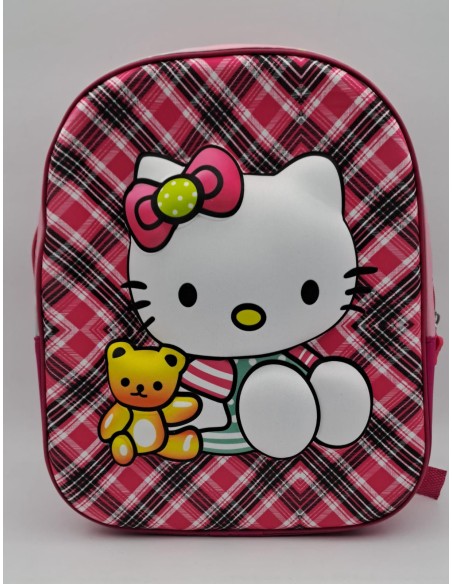 MOCHILA 3D CON 1 CIERRE DE 12 PULGADAS - HELLO KITTY .