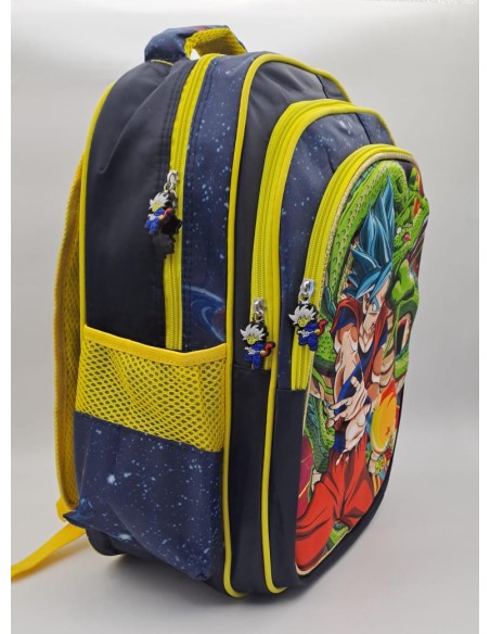 MOCHILA 3D CON 3 CIERRES DE 16 PULGADAS - DRAGON BALL Z.