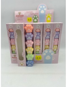 MARCADOR CON FORMA DE HUELLITAS X 6