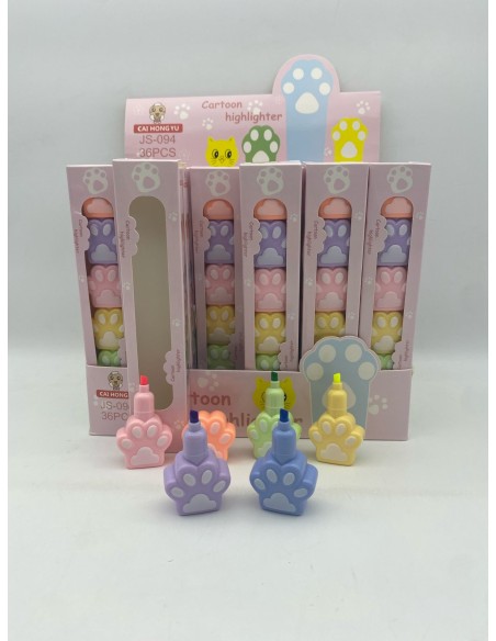 MARCADOR CON FORMA DE HUELLITAS X 6