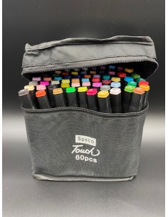 MARCADORES DOBLE PUNTA 60 PIEZAS TOUCH