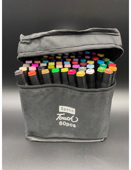 MARCADORES DOBLE PUNTA 60 PIEZAS TOUCH