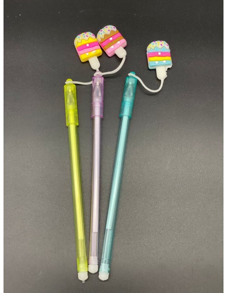 BOLIGRAFO PUNTA AGUJA TRANSP.C/COLGANTE HELADO (24497)