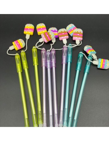 BOLIGRAFO PUNTA AGUJA TRANSP.C/COLGANTE HELADO...