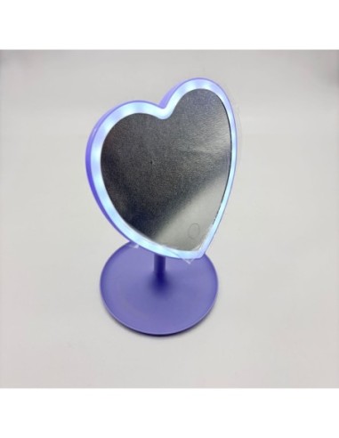 ESPEJO CORAZON + LED + BASE