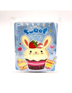 LIBRETA SWEET CUPCAKES ANIMALITOS - 60 HOJAS RAYADAS