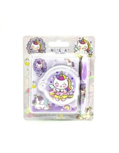 LIBRETA C/CIERRE MAGNETICO MINI UNICORNIO C/BOLIGRAFO...