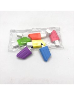 MARCADOR CON FORMA DE HELADO MORDIDO X 6.