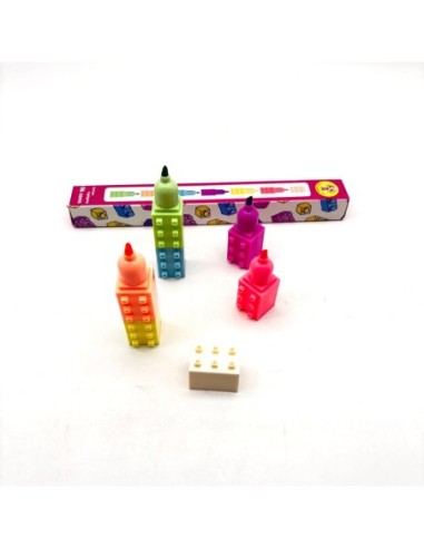 MARCADORES CON FORMA DE BLOQUES X 6.