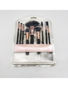 PINCELES NEGROS DE MAQUILLAJES 9 PCS EN BLISTER (203503)