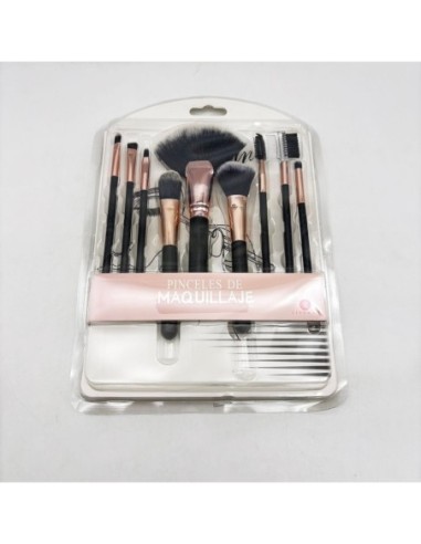 PINCELES NEGROS DE MAQUILLAJES 9 PCS EN BLISTER...