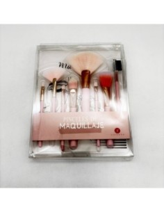 PINCELES ROSAS DE MAQUILLAJES 8 PCS EN CAJA