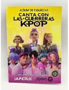 ALBUM DE FIGURITAS CANTA CON LAS GUERRERAS KPOP AMARILLO