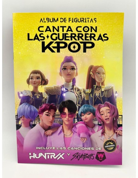 ALBUM DE FIGURITAS CANTA CON LAS GUERRERAS KPOP AMARILLO