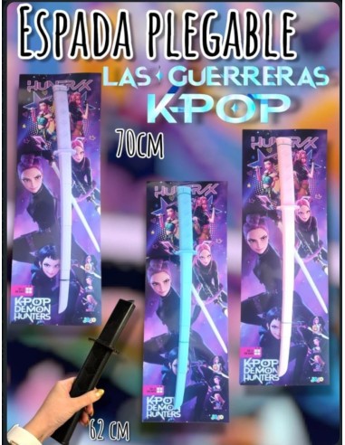 ESPADA PLEGABLE EN BLISTER GUERRERAS K-POP.