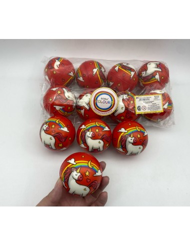 PELOTA CELESTE/ROJO ANTIESTRES - UNICORNIOS...