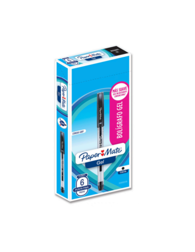 PAPER MATE ECONOMY GEL NEGRO X6