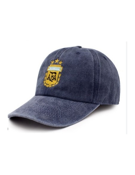 GORRA PRELAVADA AZUL CON BORDADO ESCUDO AFA