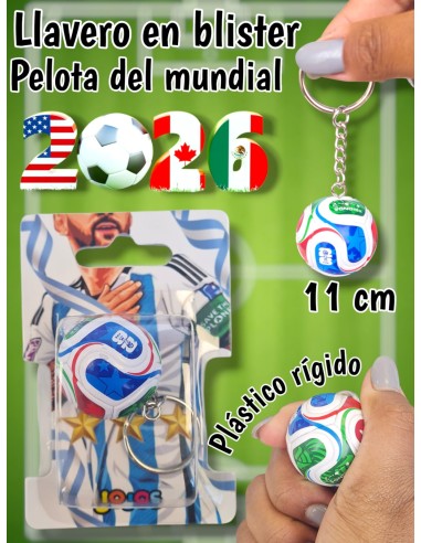 LLAVERO EN BLISTER PELOTA DEL MUNDIAL 2026